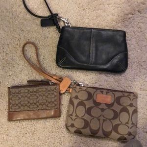 Coach wristlets and coin purse
